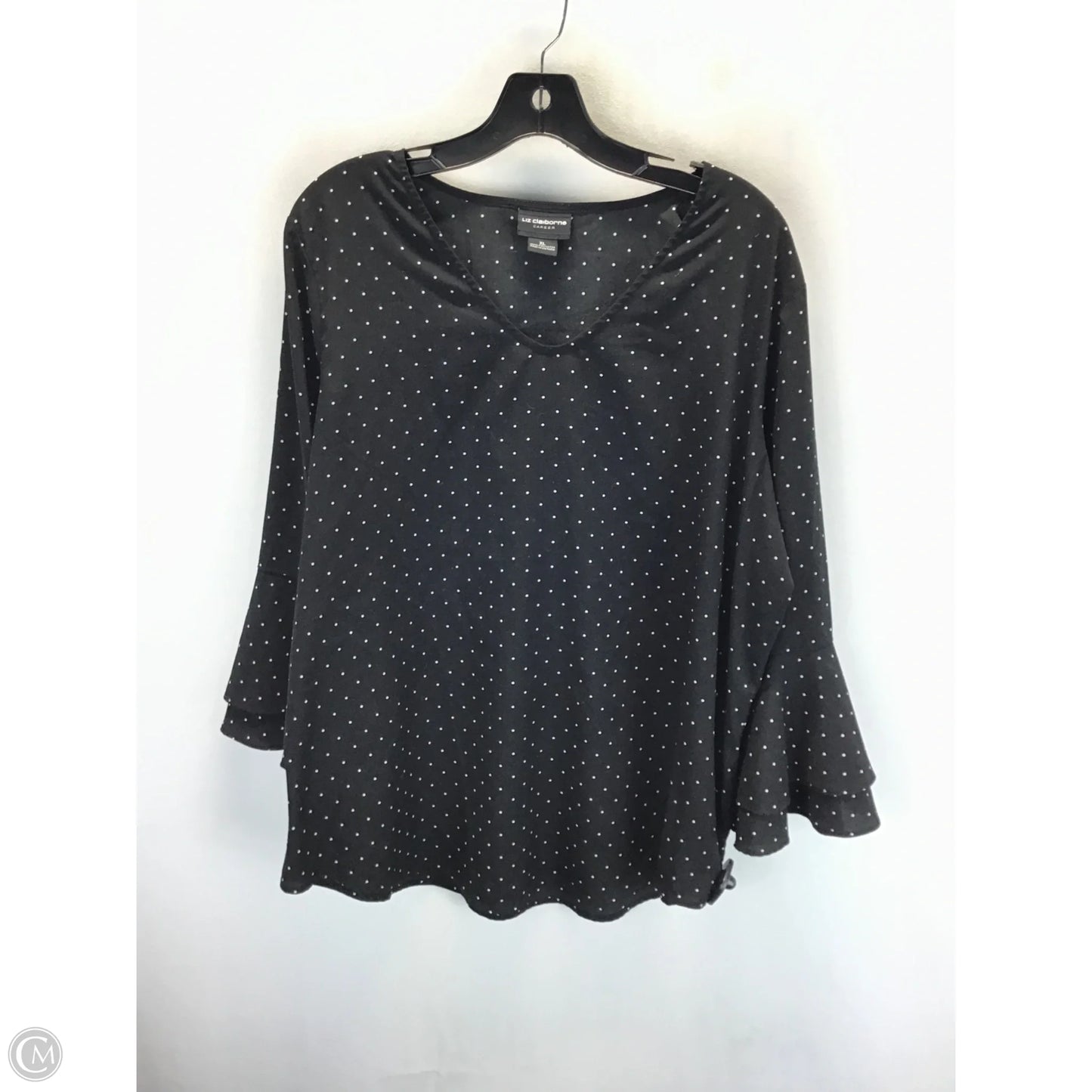 Top Long Sleeve By Liz Claiborne In Polkadot Pattern, Size: Xl