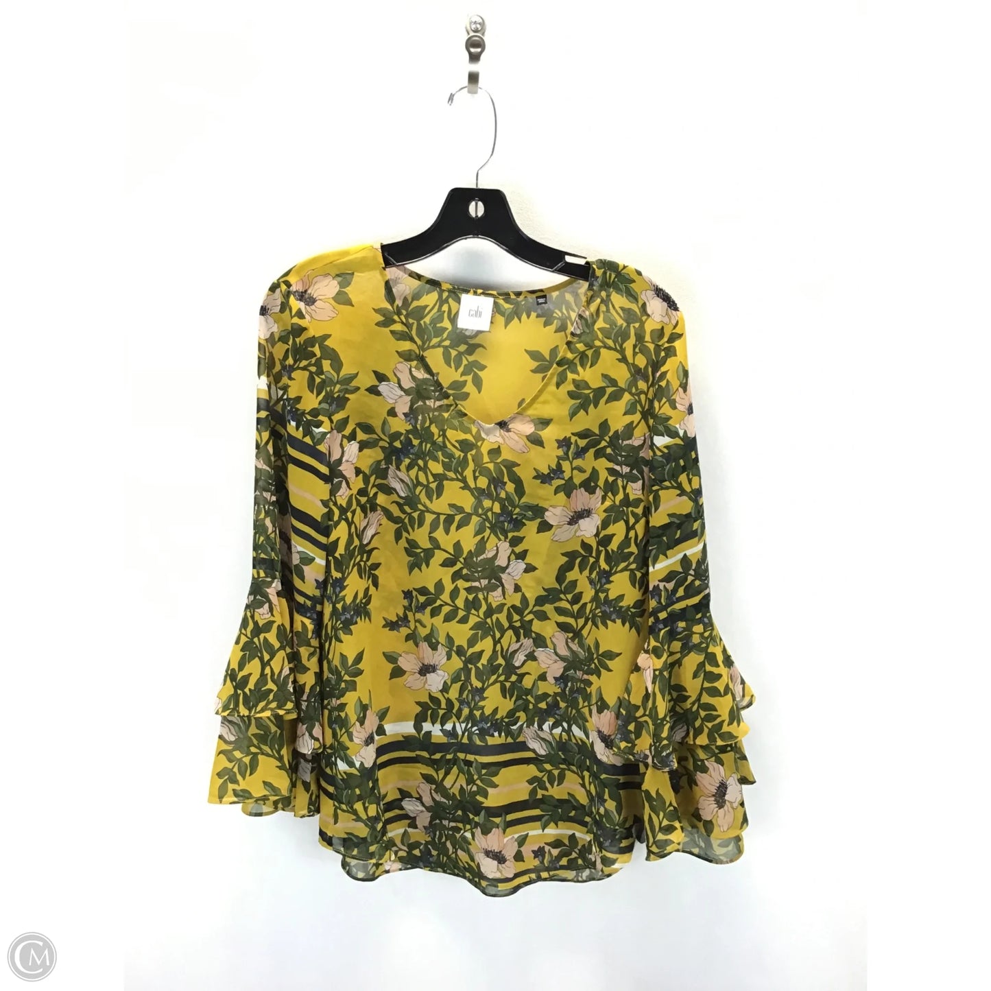 Top Long Sleeve By Cabi In Yellow, Size: S