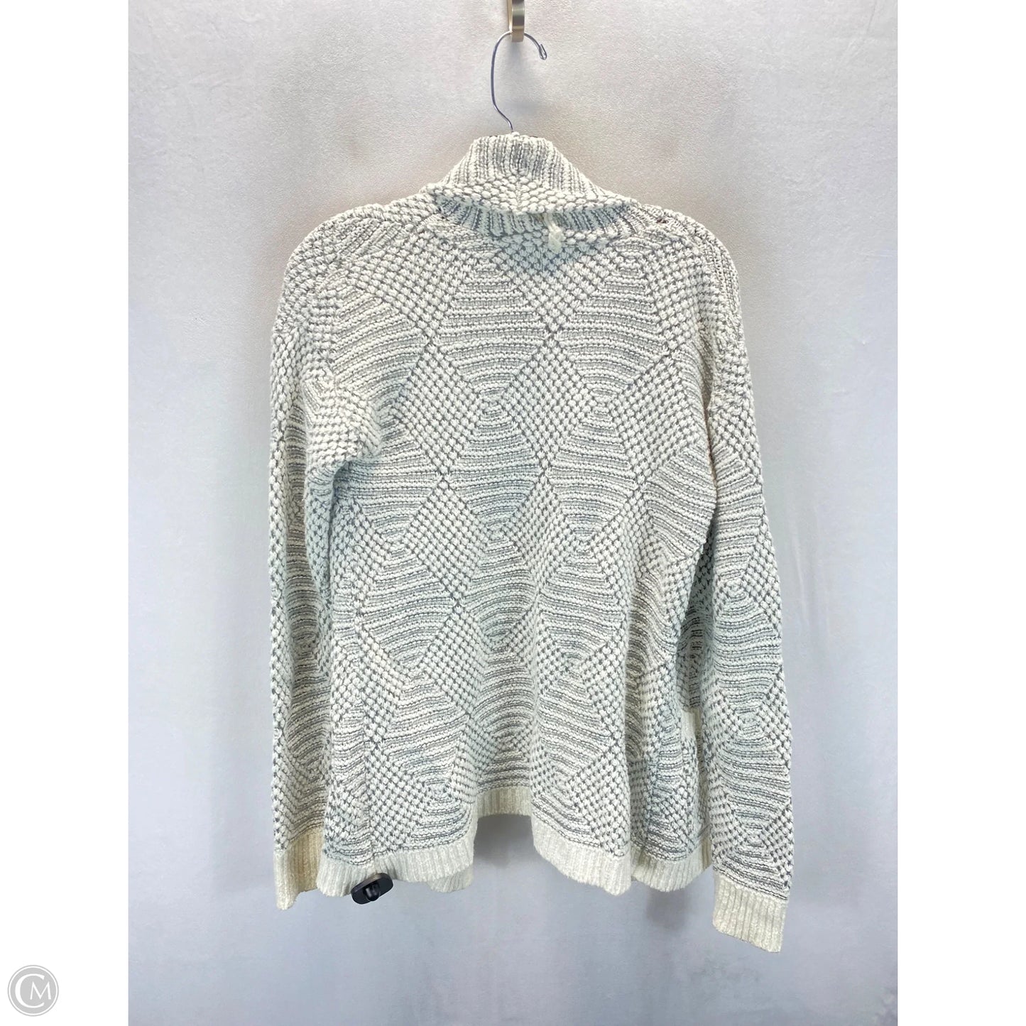 Sweater Cardigan By A New Day In Grey & White, Size: M