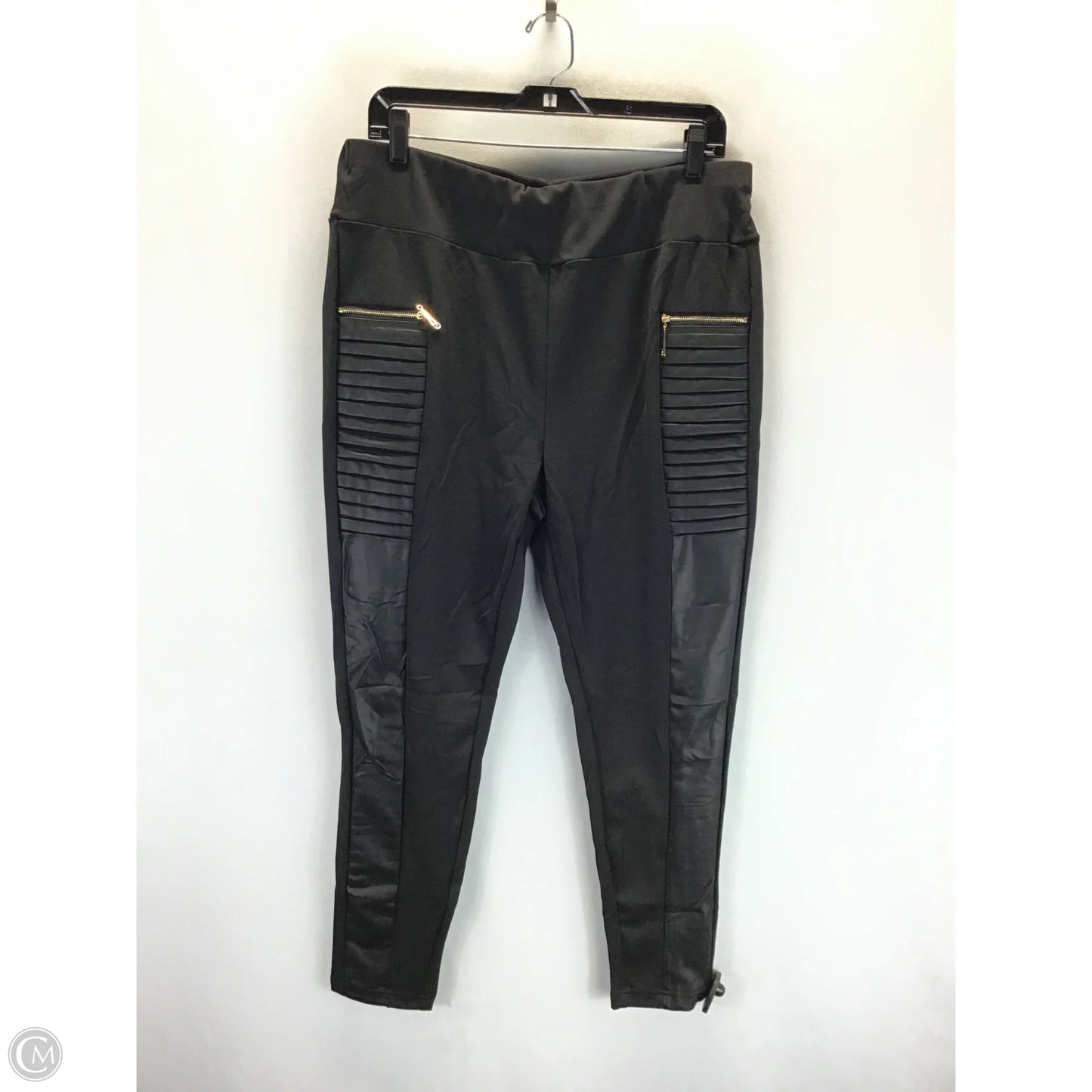 Pants Leggings By Clothes Mentor In Black & Gold, Size: 2x