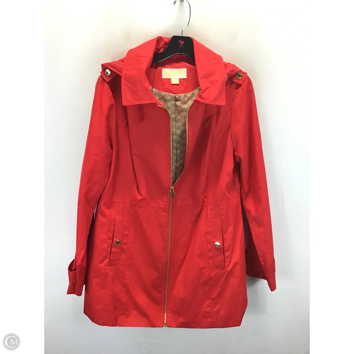 Coat Raincoat By Michael By Michael Kors In Red, Size: L