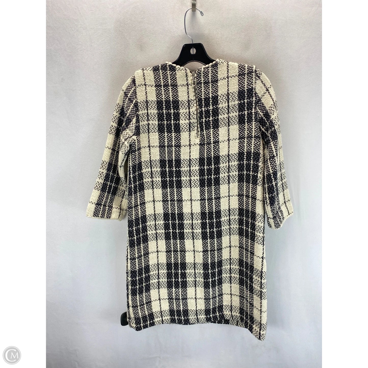 Dress Casual Midi By Zara In Black & Cream, Size: S