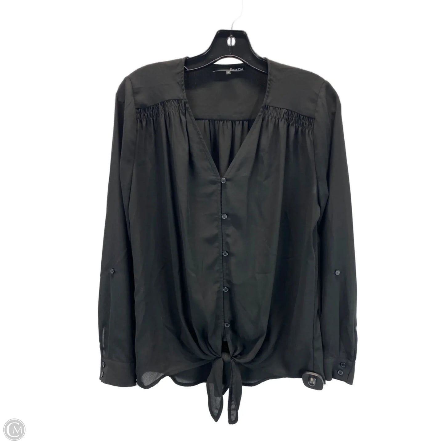 Top Long Sleeve By Ro & De In Black, Size: S