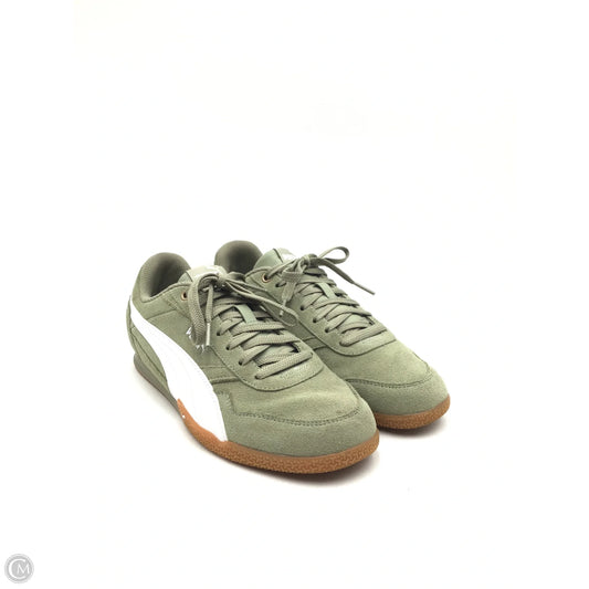 Shoes Sneakers By Puma In Green & White, Size: 9.5