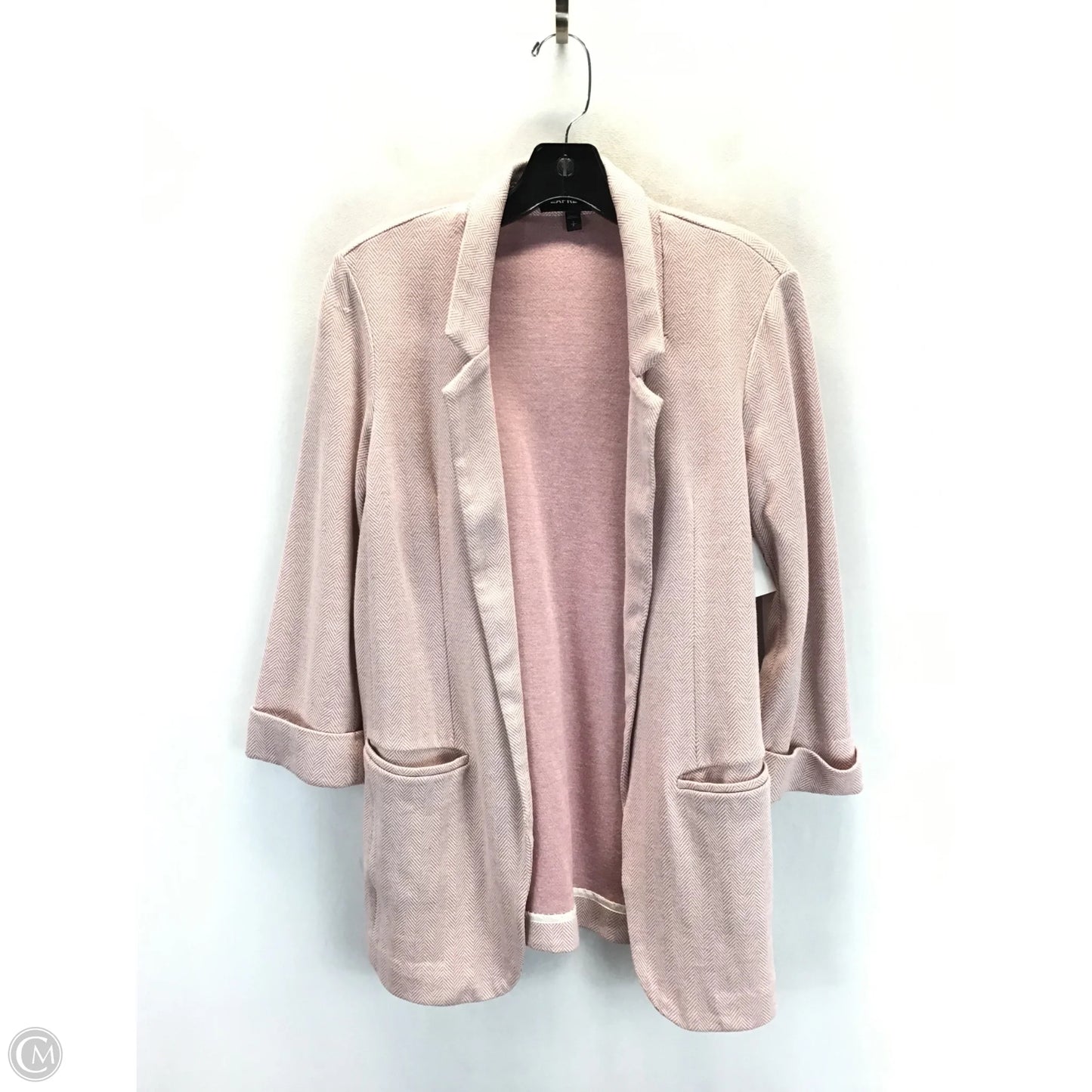 Blazer By Express In Pink & White, Size: S