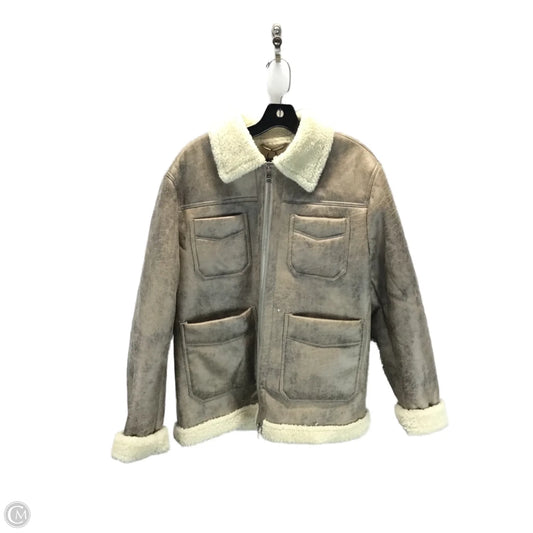 Jacket Faux Fur & Sherpa By International Concepts In Cream & Tan, Size: L