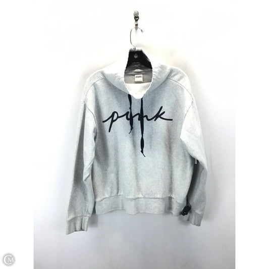 Sweatshirt Collar By Pink In Grey, Size: L