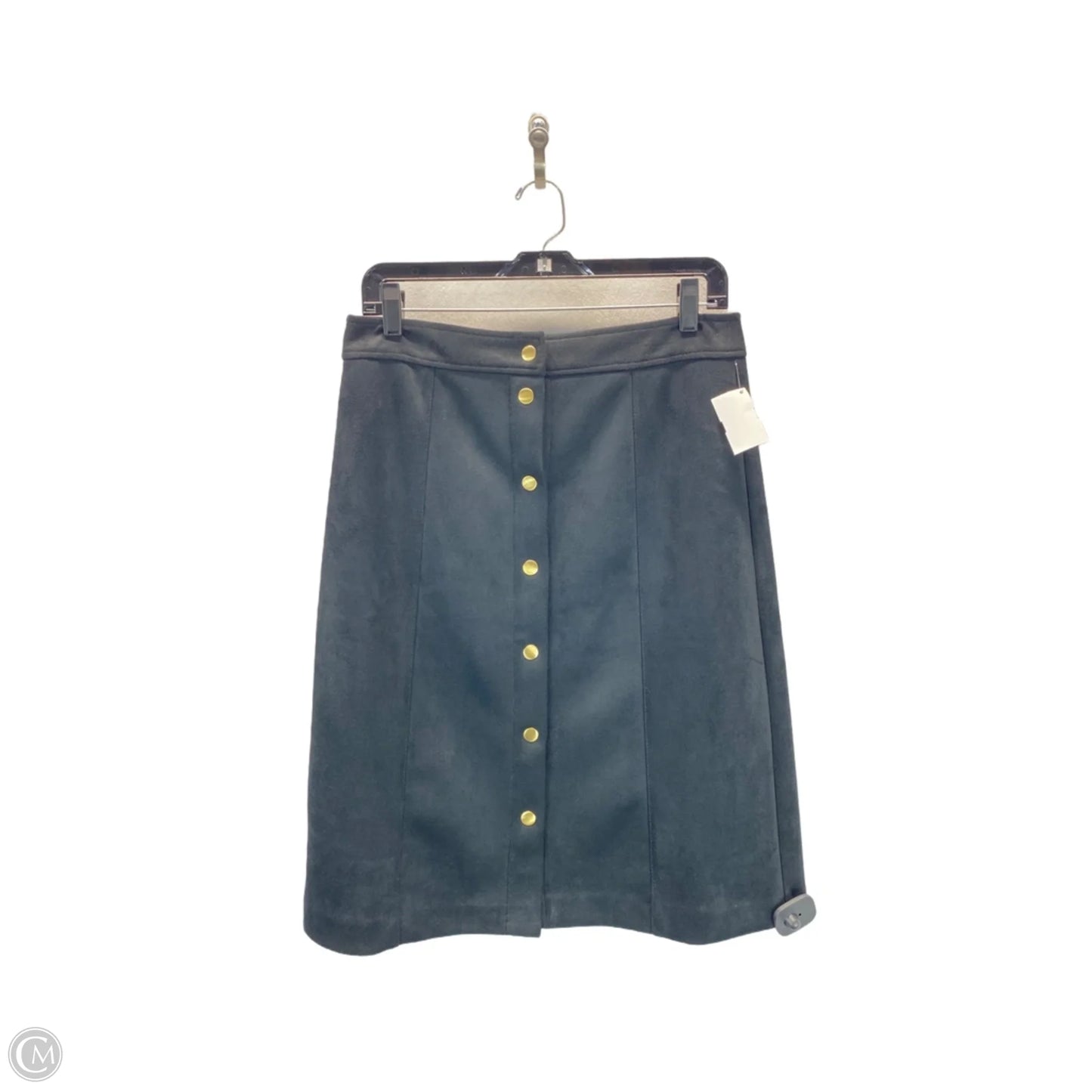 Skirt Midi By Loft In Black & Gold, Size: 6