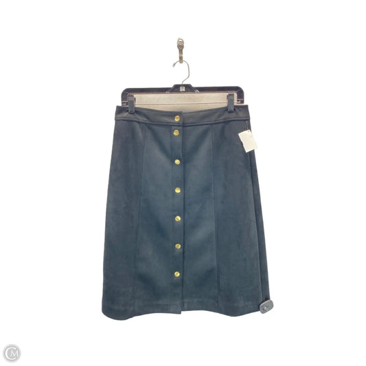 Skirt Midi By Loft In Black & Gold, Size: 6