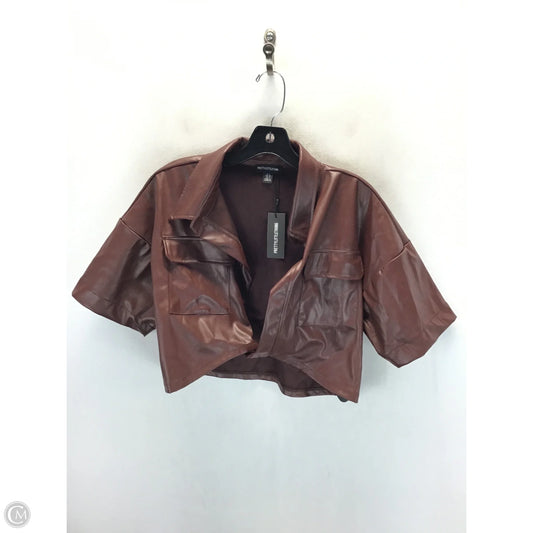 Top Short Sleeve By Pretty Little Thing In Brown, Size: 4