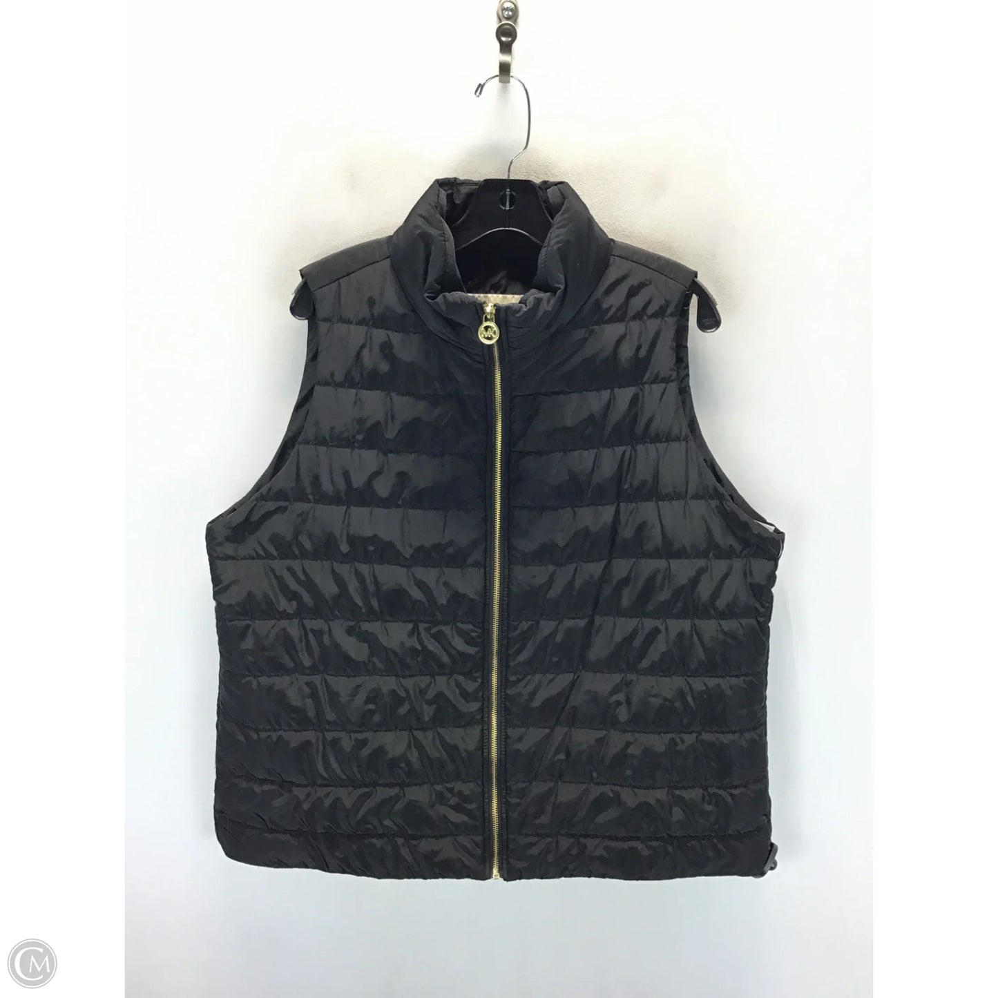 Vest Puffer & Quilted By Michael By Michael Kors In Black & Gold, Size: 1x