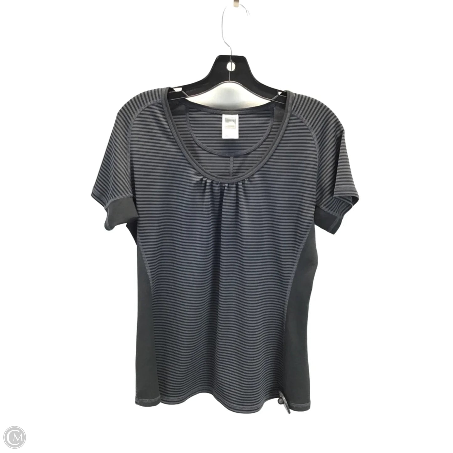 Athletic Top Short Sleeve By The North Face In Black & Grey, Size: L