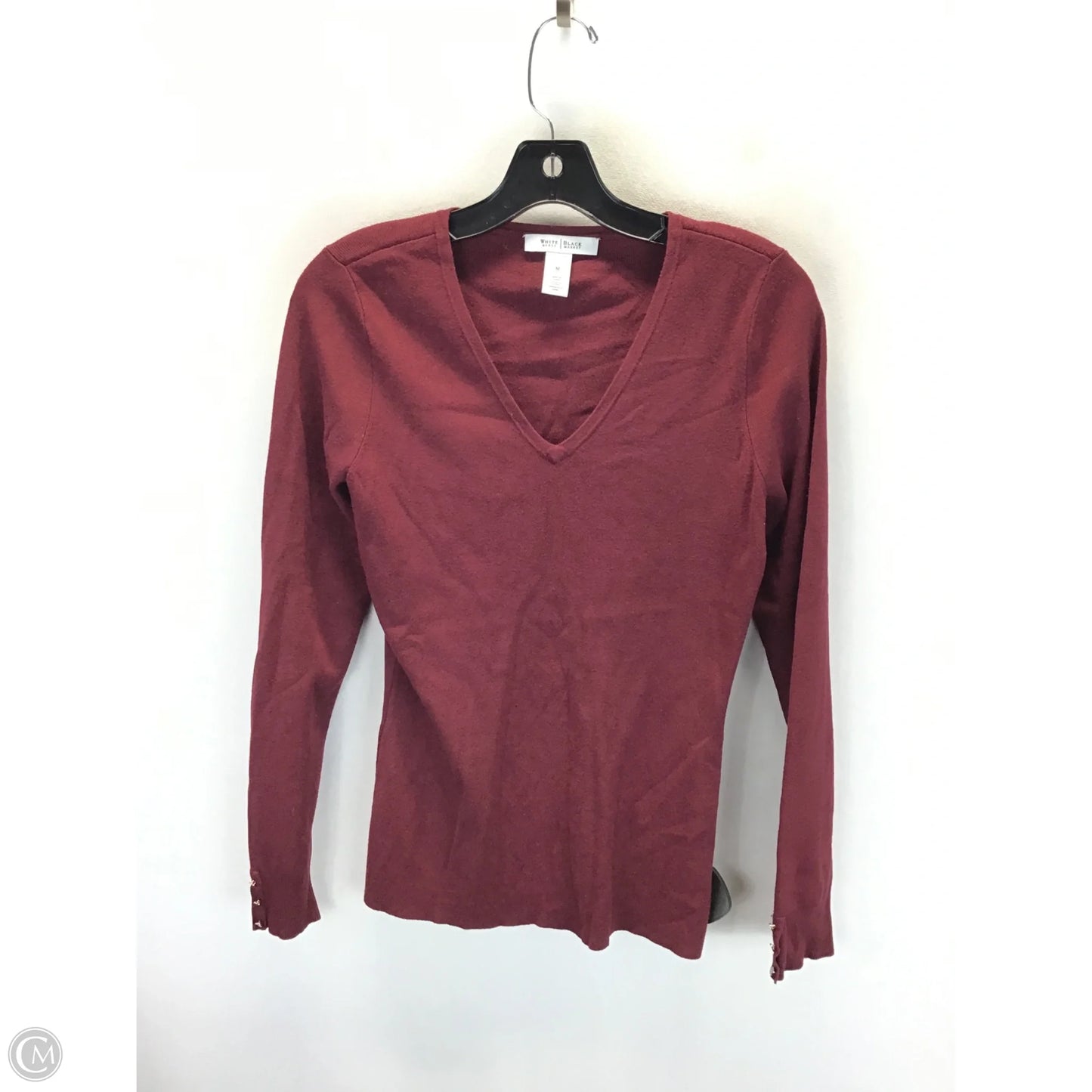 Top Long Sleeve By White House Black Market In Red, Size: M