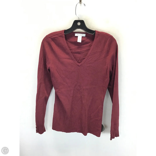 Top Long Sleeve By White House Black Market In Red, Size: M