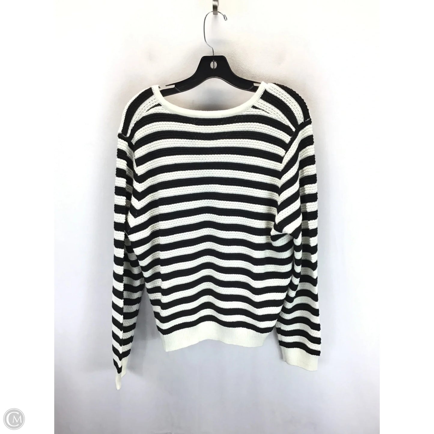 Sweater Cardigan By Clothes Mentor In Striped Pattern, Size: L