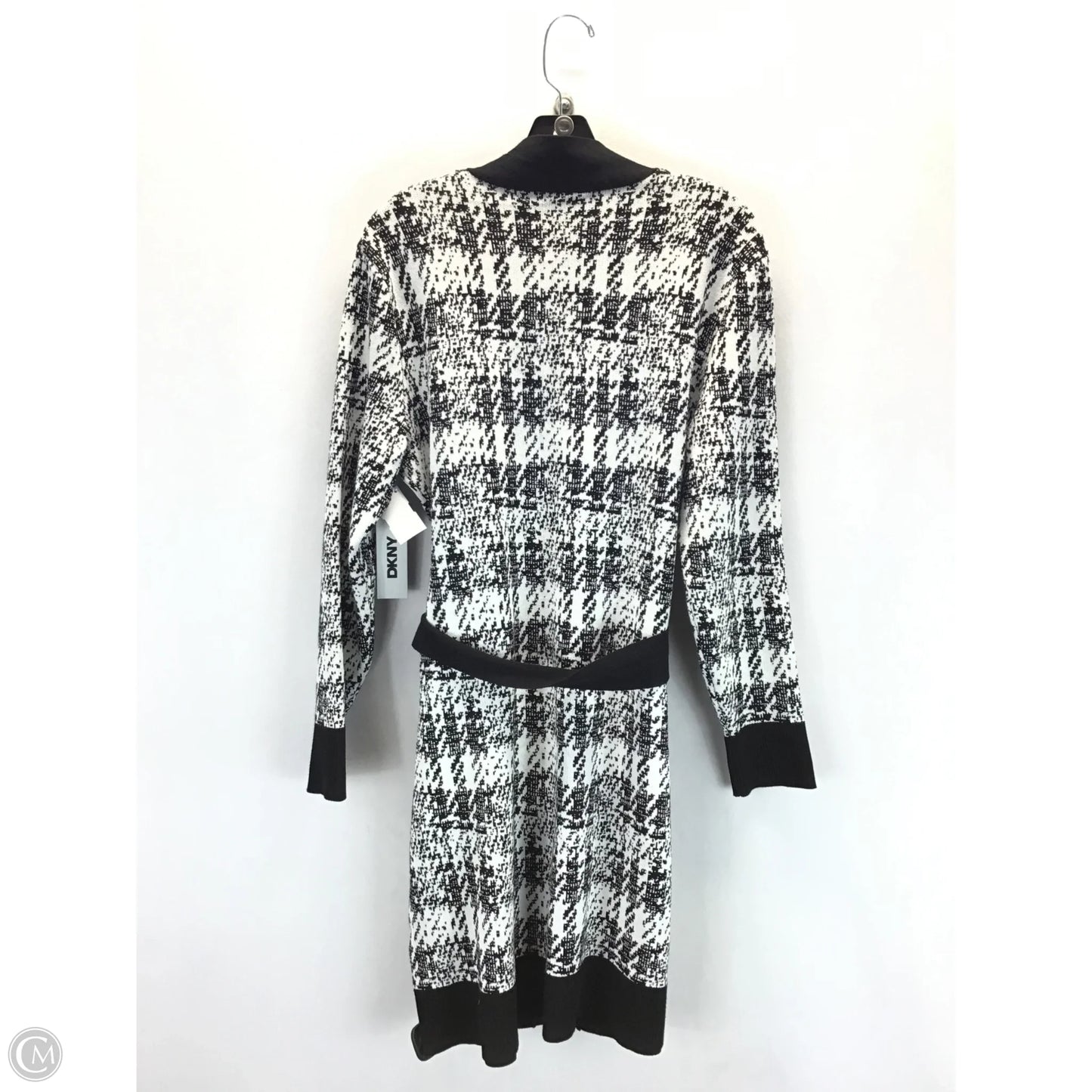 Dress Casual Midi By Dkny In Black & White, Size: Xl