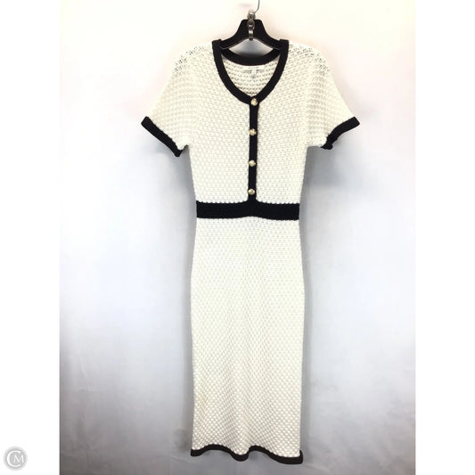 Dress Casual Midi By Clothes Mentor In Black & Cream, Size: S