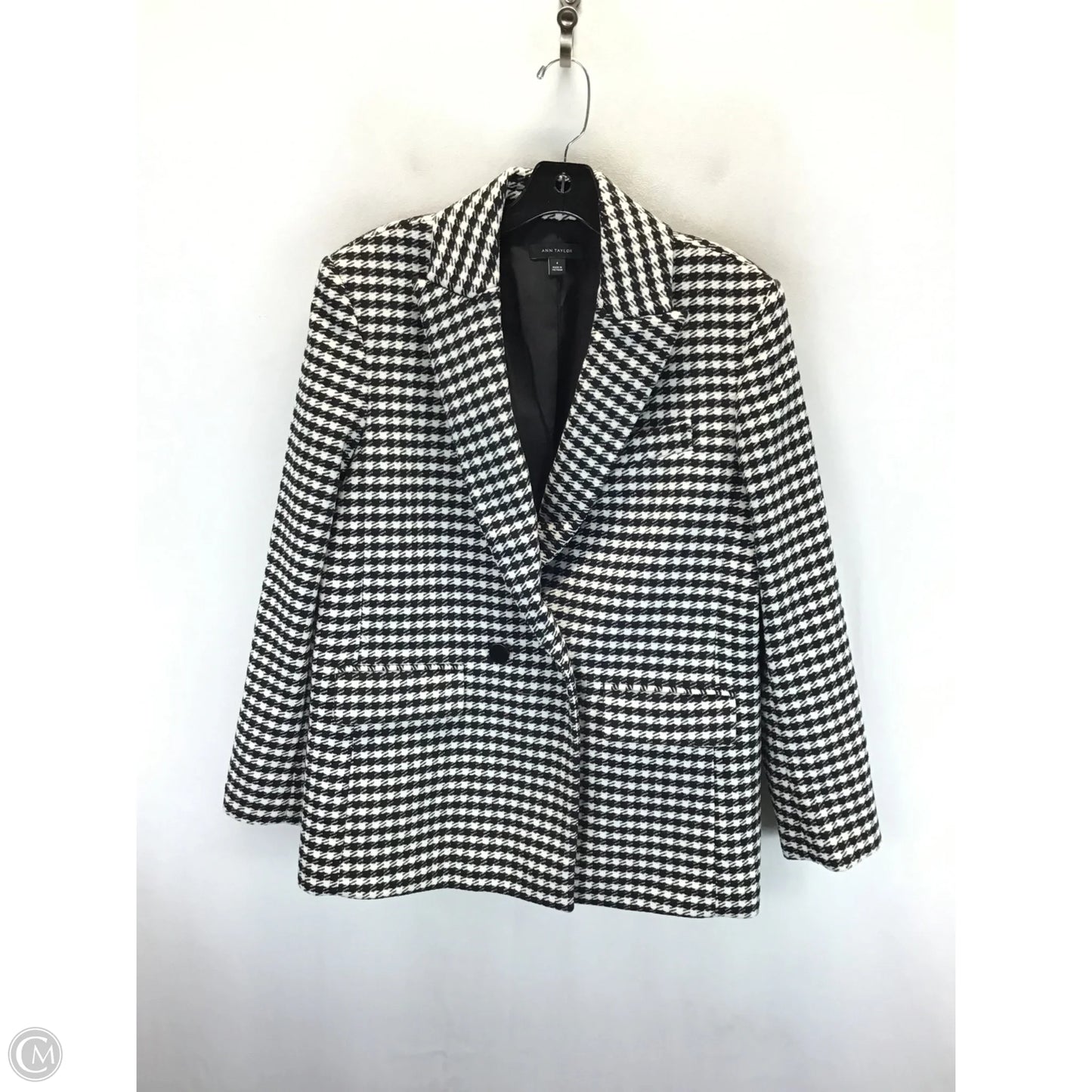 Blazer By Ann Taylor In Black & White, Size: 4