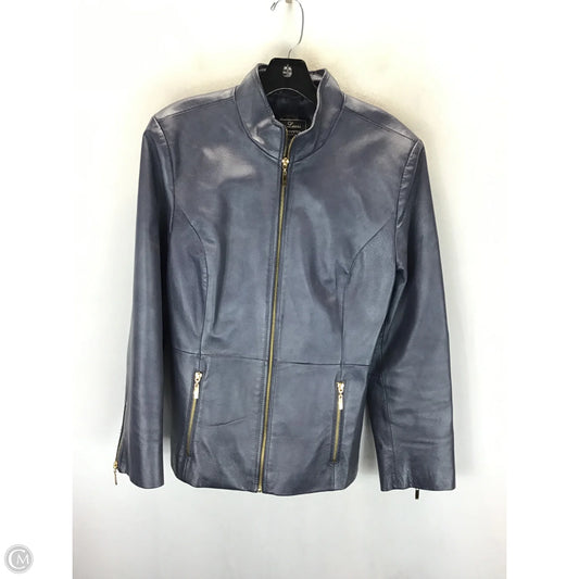 Jacket Leather By Clothes Mentor In Grey, Size: 0