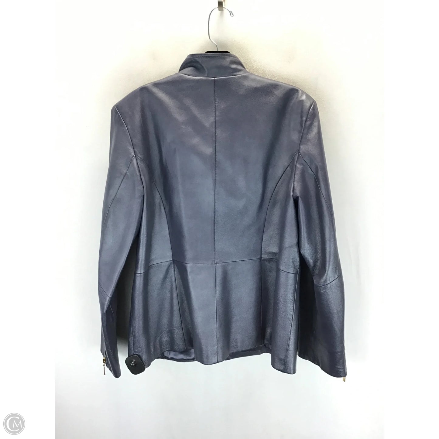 Jacket Leather By Clothes Mentor In Grey, Size: 0