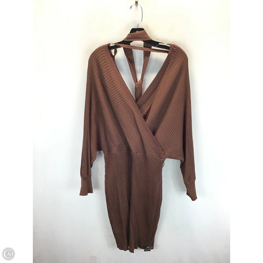 Dress Sweater By Clothes Mentor In Brown, Size: 2x