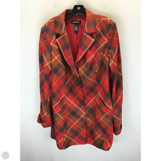 Coat Peacoat By Lane Bryant In Plaid Pattern, Size: 20