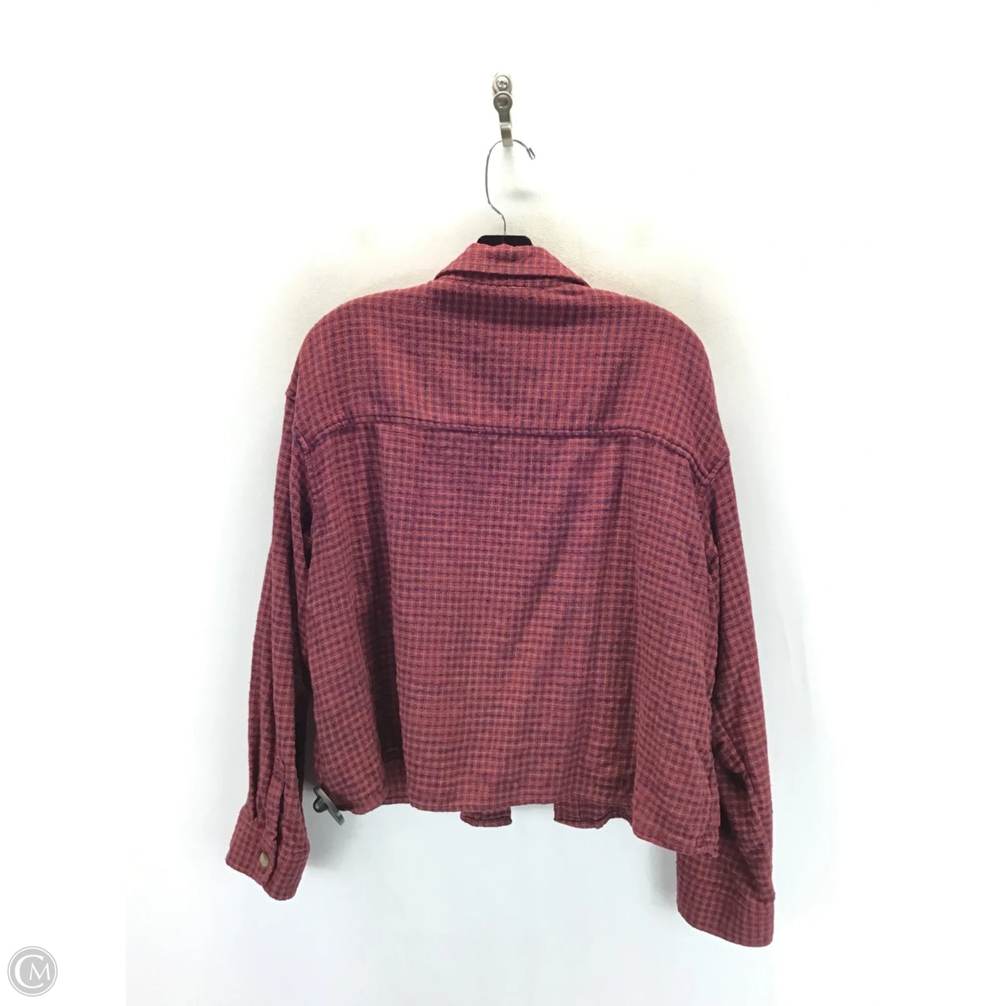Top Long Sleeve By American Eagle In Plaid Pattern, Size: L