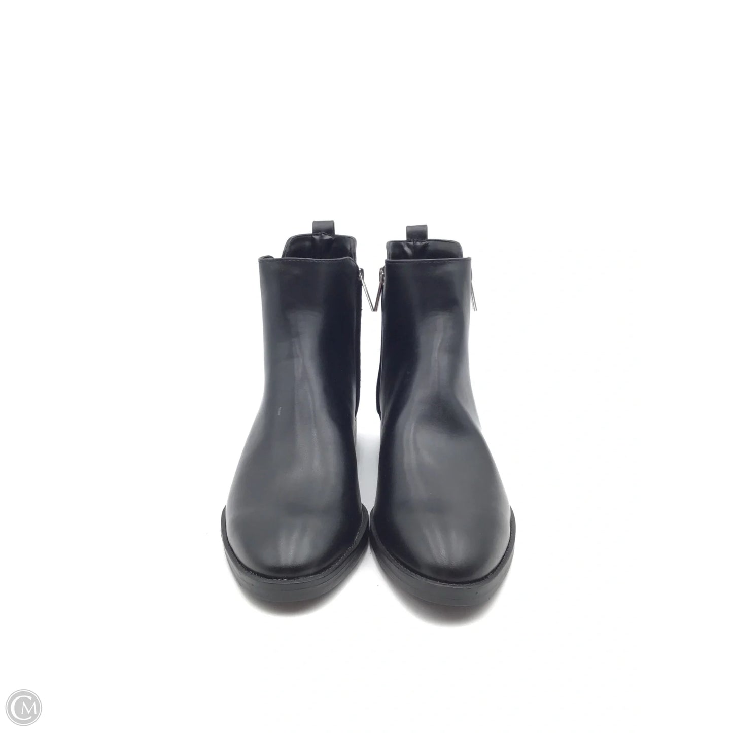 Boots Ankle Flats By Calvin Klein In Black & Silver, Size: 11
