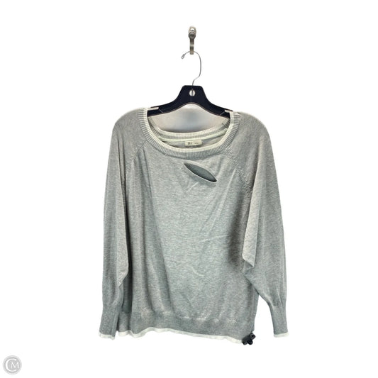 Sweater By Clothes Mentor In Grey & White, Size: L