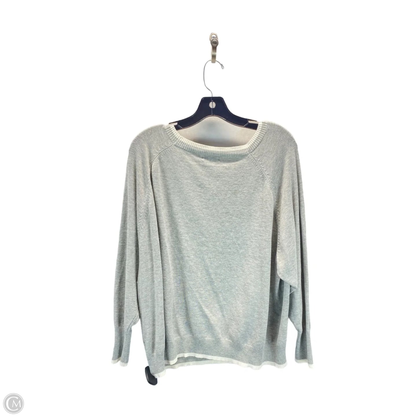 Sweater By Clothes Mentor In Grey & White, Size: L