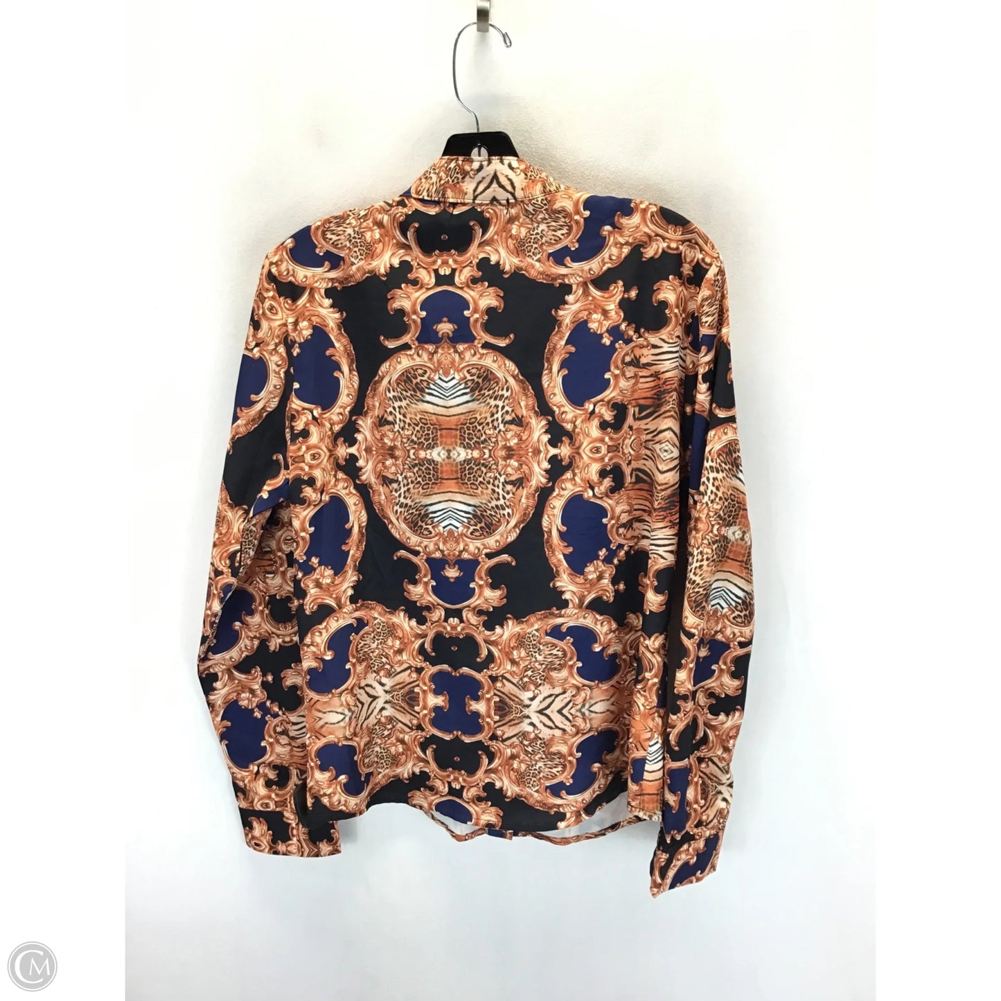 Top Long Sleeve By Chicme In Blue & Gold, Size: M