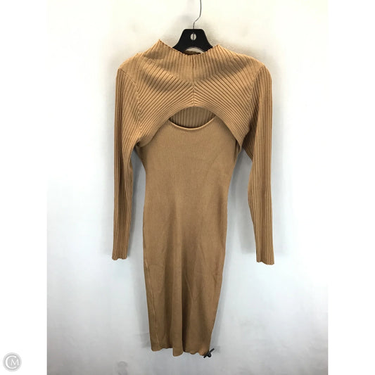 Dress Sweater By Almost Famous In Tan, Size: L
