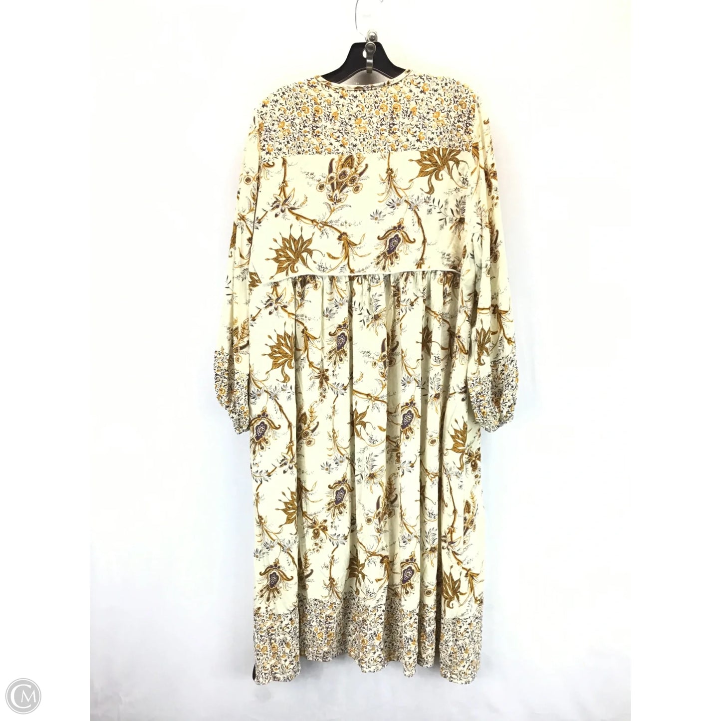 Dress Casual Midi By Clothes Mentor In Cream & Purple, Size: 2x