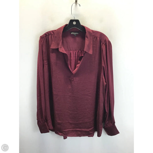 Top Long Sleeve By Banana Republic In Maroon, Size: Xl