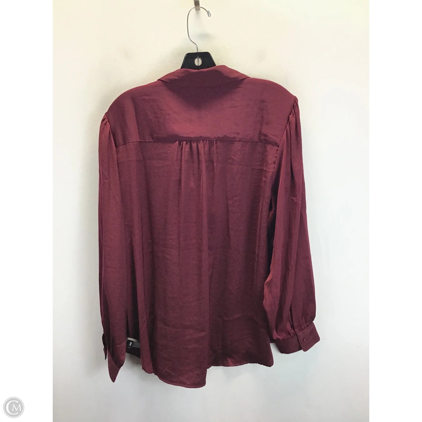 Top Long Sleeve By Banana Republic In Maroon, Size: Xl