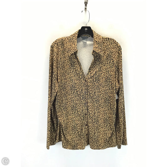 Top Long Sleeve By Ann Taylor In Animal Print, Size: Xl