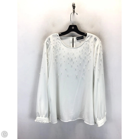 Top Long Sleeve Designer By Karl Lagerfeld In White, Size: Xl