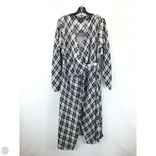 Dress Casual Midi By Tommy Hilfiger In Blue & Tan, Size: Xl