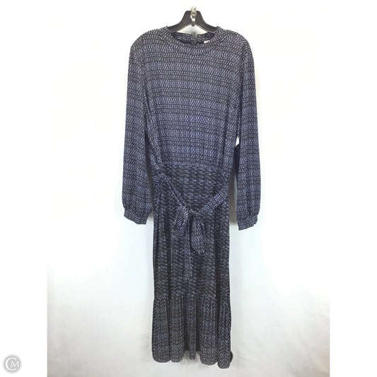 Dress Casual Midi By Anne Klein In Black & Blue, Size: Xl