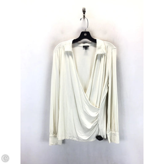 Top Long Sleeve By Talbots In Cream, Size: L