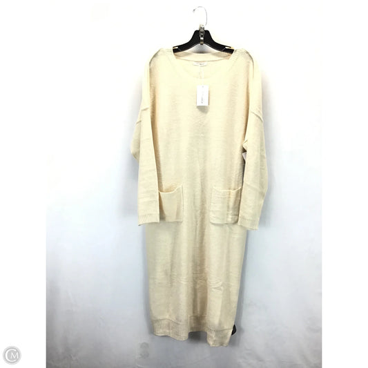 Dress Sweater By Clothes Mentor In Cream, Size: Xl