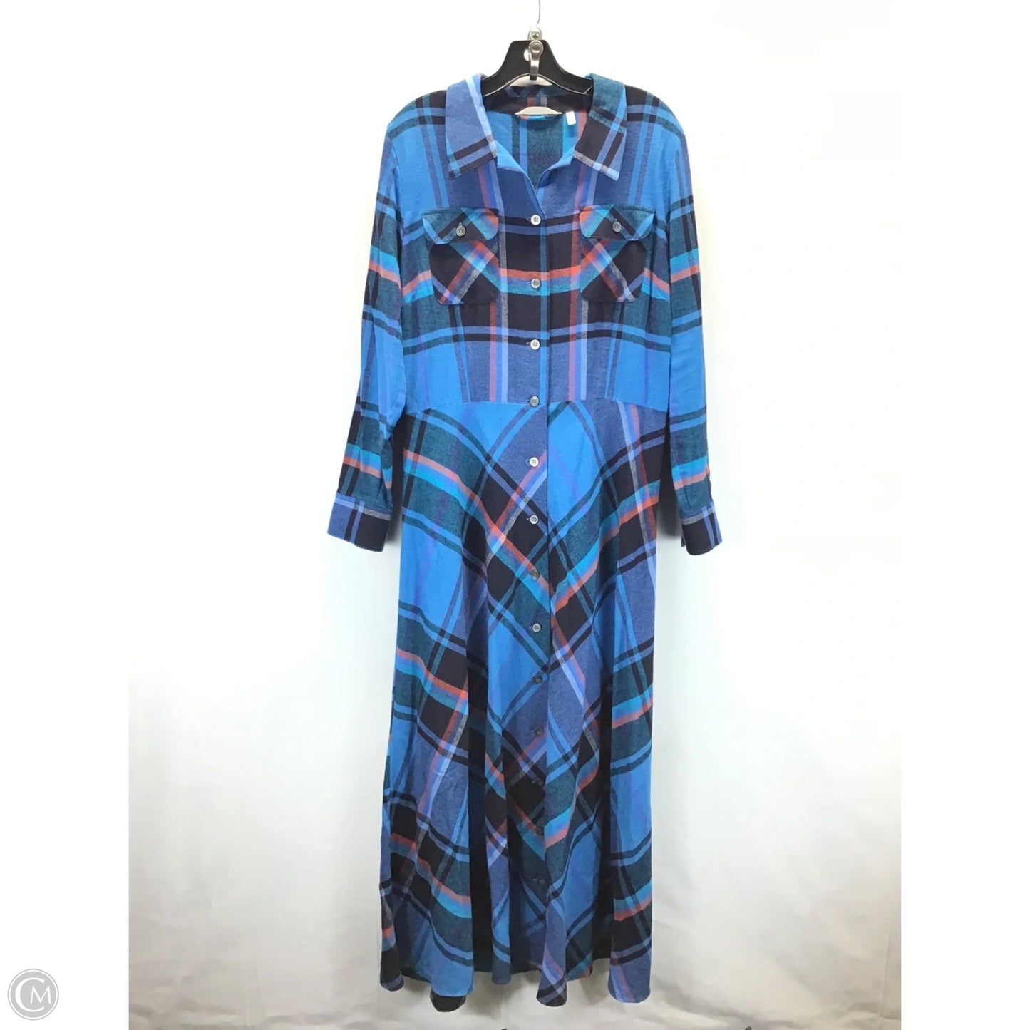Dress Casual Maxi By Soft Surroundings In Plaid Pattern, Size: L