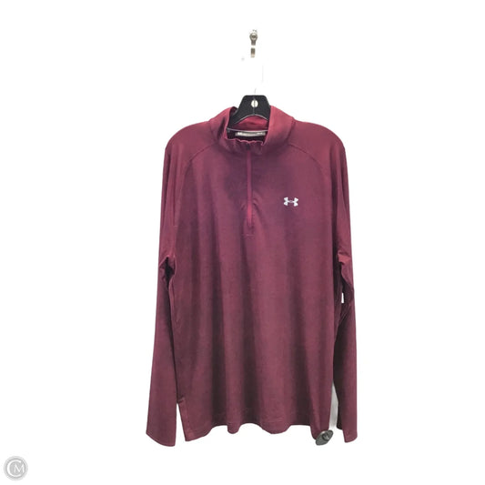 Athletic Top Long Sleeve Crewneck By Under Armour In Red, Size: L