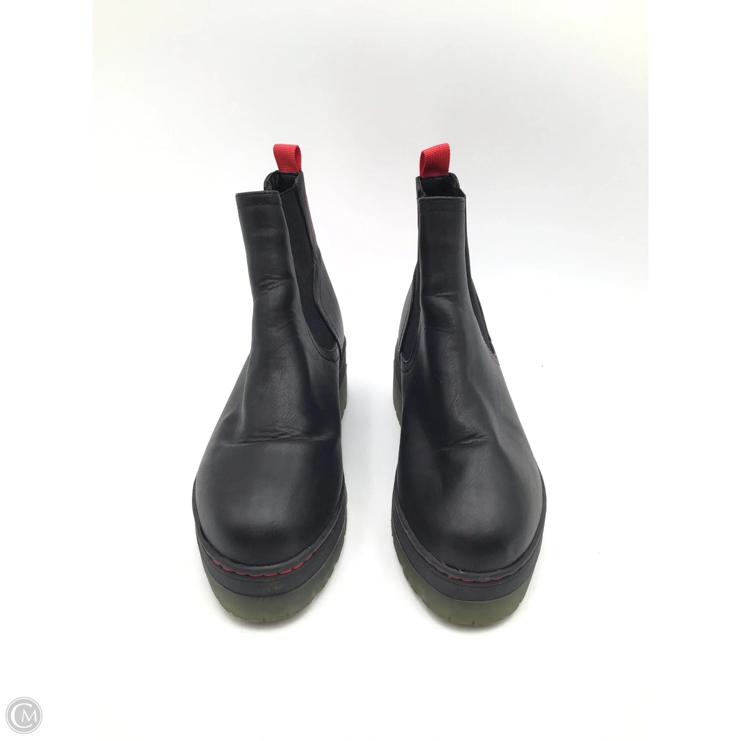 Boots Ankle Flats By Mia In Black & Red, Size: 8