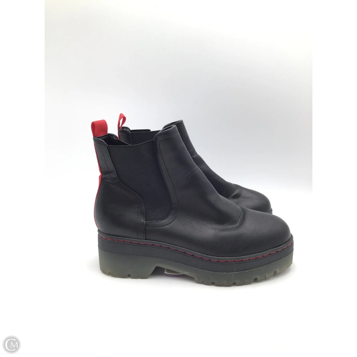 Boots Ankle Flats By Mia In Black & Red, Size: 8