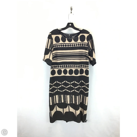 Dress Casual Midi By Clothes Mentor In Black & Tan, Size: 16