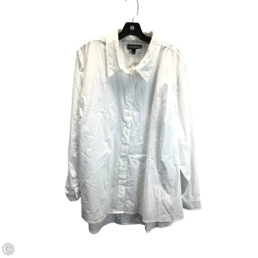 Top Long Sleeve By Lane Bryant In White, Size: 2x