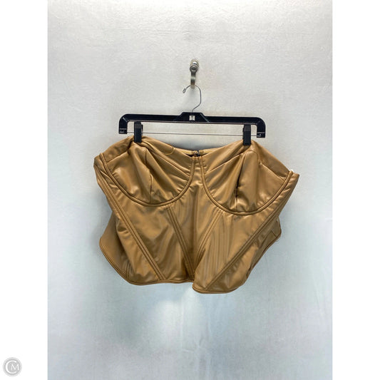 Top Sleeveless By Fashion Nova In Tan, Size: 3x