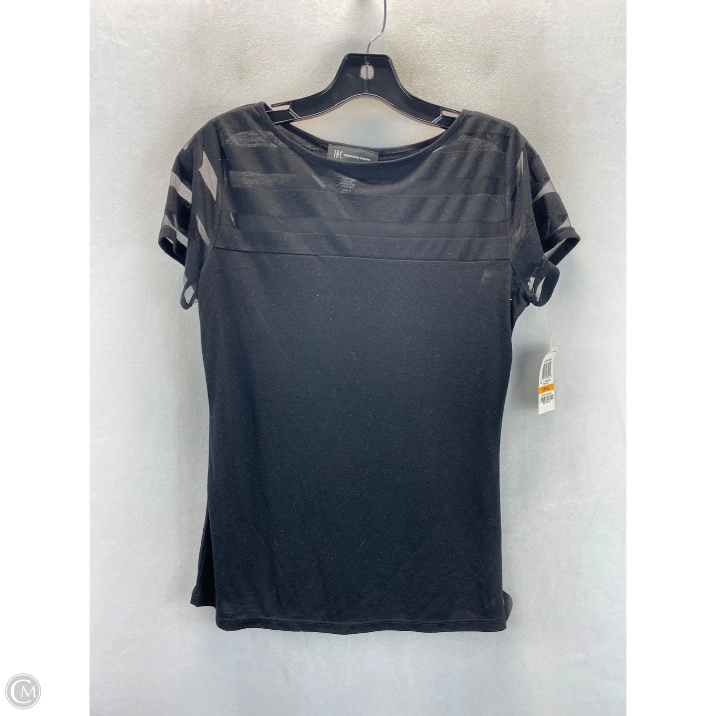 Top Short Sleeve By International Concepts In Black, Size: S