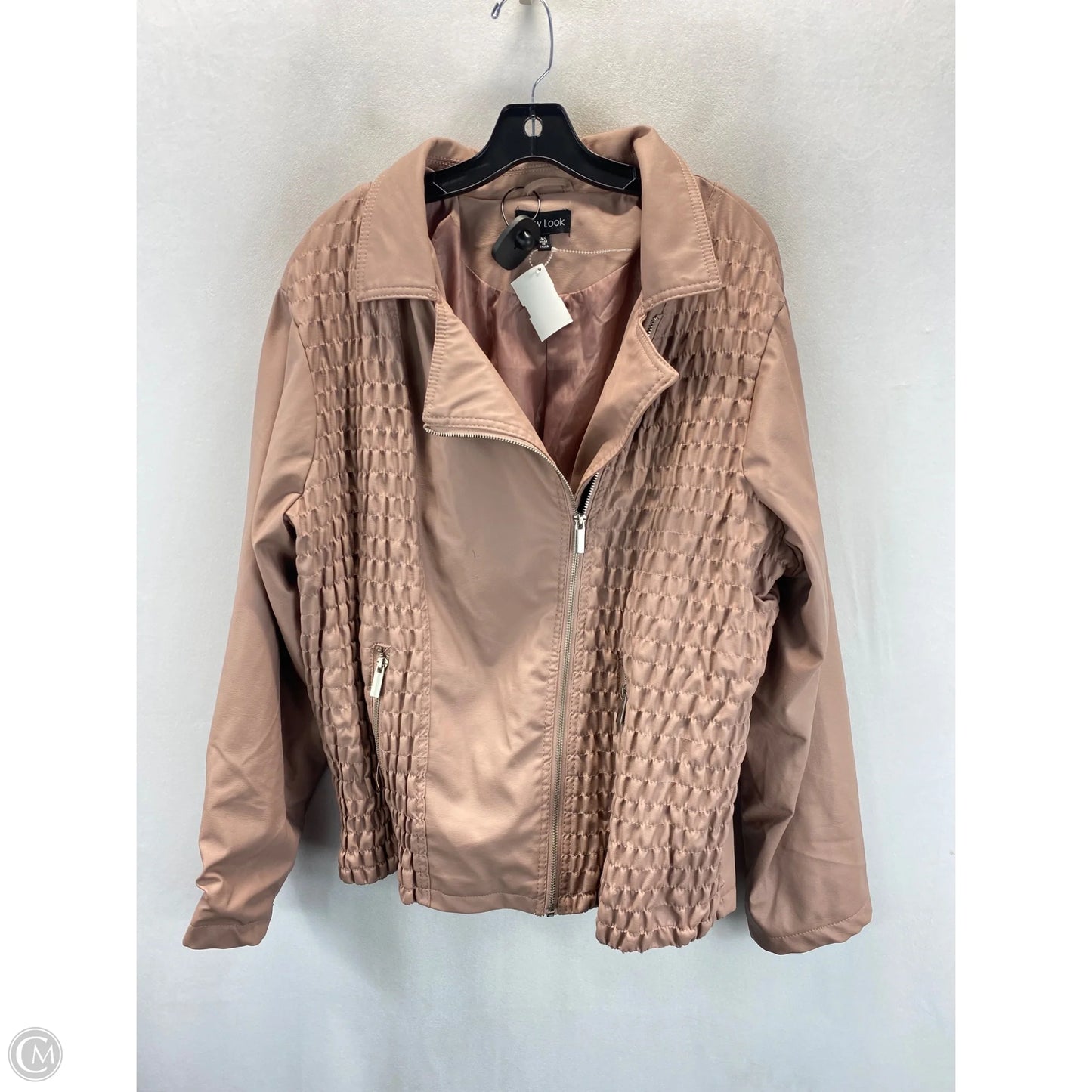 Jacket Moto Leather By New Look In Mauve, Size: 3x
